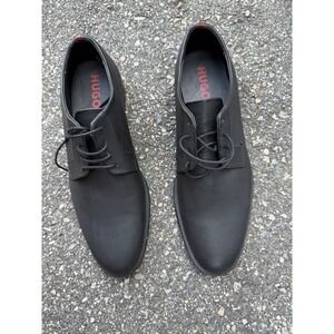 HUGO Boss Men's Black Textured Leather Lace Up Shoes EU 43 Dress Casual 50476506